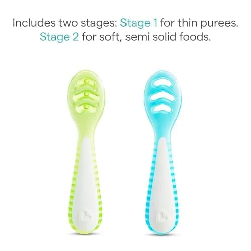 Munchkin Gentle Dip Baby Spoons Self Feeding 3 Pack | Baby-Led Weaning Support thumbnail 4