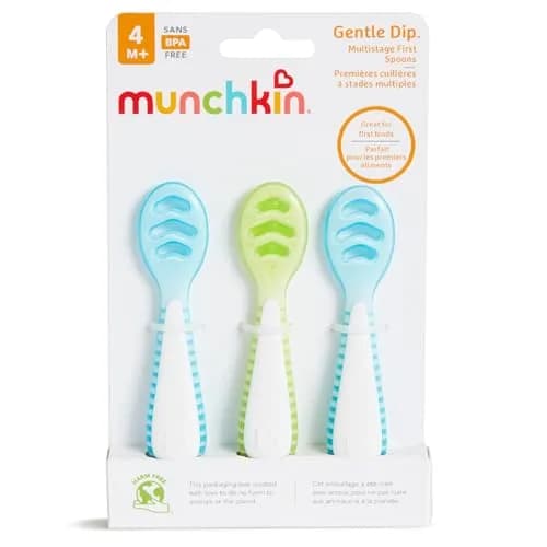 Munchkin Gentle Dip Baby Spoons Self Feeding 3 Pack | Baby-Led Weaning Support thumbnail 6