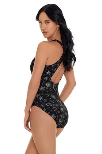 MagicSuit Lucky Stars Halle Soft Cup One Piece Swimsuit, Black/Gold, 14 | Allover Slimming & Supportive Fit thumbnail 2