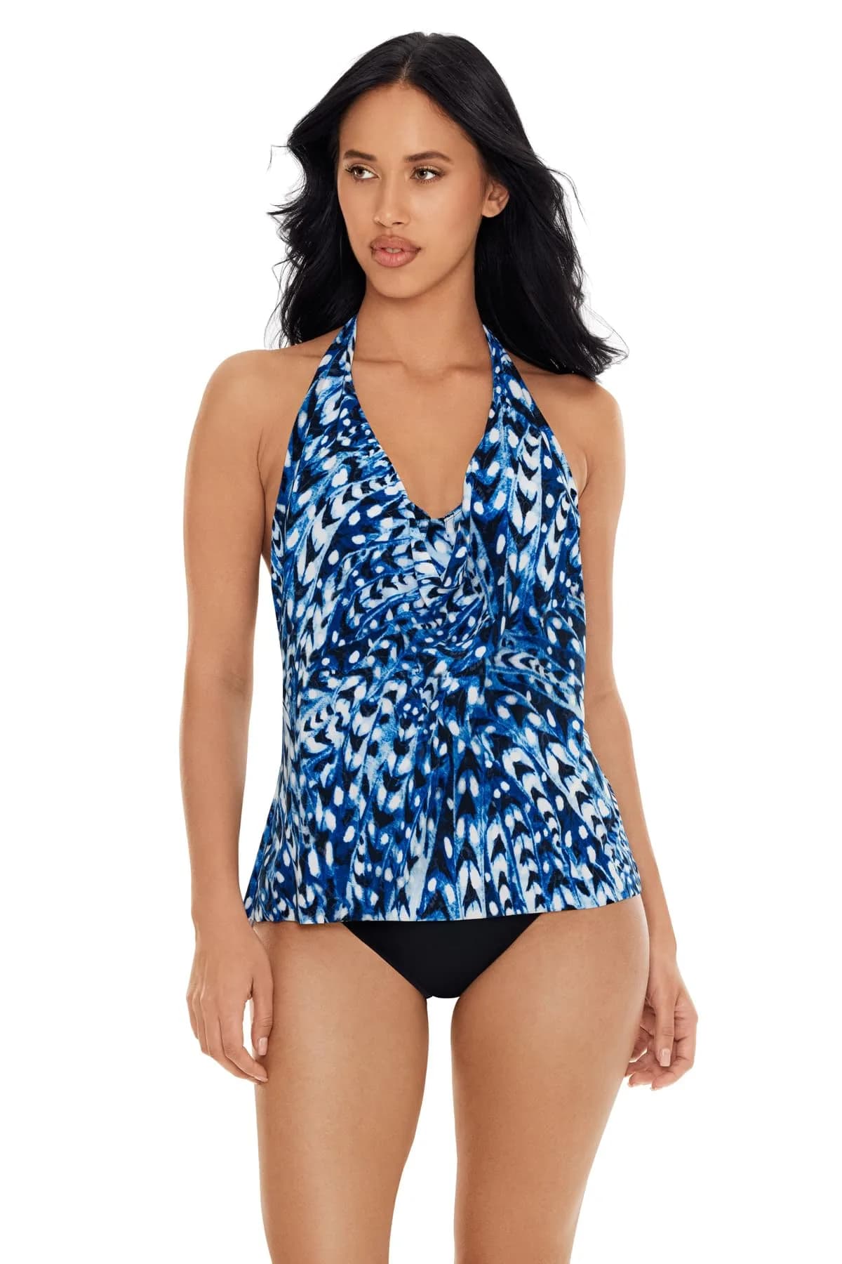 MagicSuit Women's Quill Sophie Tankini Top Separate with Underwire, Blue/Multi, 8 | Flattering, Supportive Swimwear