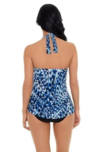 MagicSuit Women's Quill Sophie Tankini Top Separate with Underwire, Blue/Multi, 8 | Flattering, Supportive Swimwear thumbnail 3
