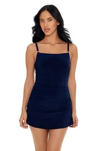 MagicSuit Chromatique Ella Underwire One Piece Swimdress, Navy, 8 | Slimming & Versatile Design thumbnail 1