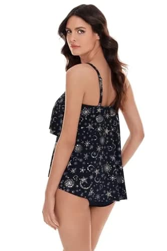 MagicSuit Women's Swimwear Lucky Stars Grace Soft Cup Tankini Bathing Suit Top Separate, Black/Gold, 14 | Supportive, Adjustable Straps thumbnail 2