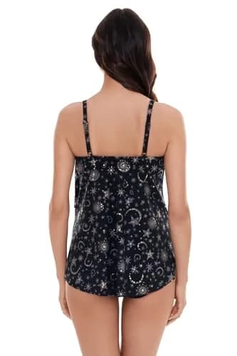 MagicSuit Women's Swimwear Lucky Stars Grace Soft Cup Tankini Bathing Suit Top Separate, Black/Gold, 14 | Supportive, Adjustable Straps thumbnail 3