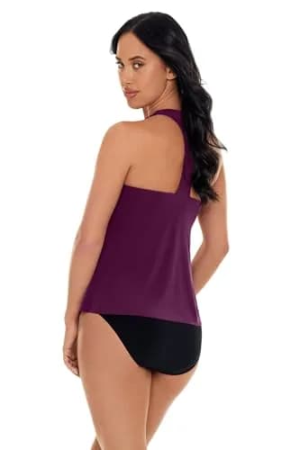 MagicSuit Women's Solid Taylor Soft Cup Tankini Top Separate, Jam, 10 | Racerback, Mid Rise, Polyester Blend thumbnail 2