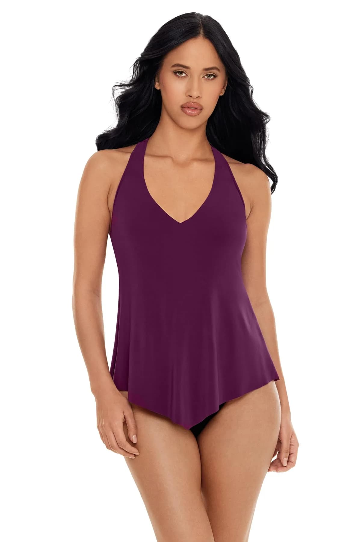 MagicSuit Women's Solid Taylor Soft Cup Tankini Top Separate, Jam, 10 | Racerback, Mid Rise, Polyester Blend - main product image