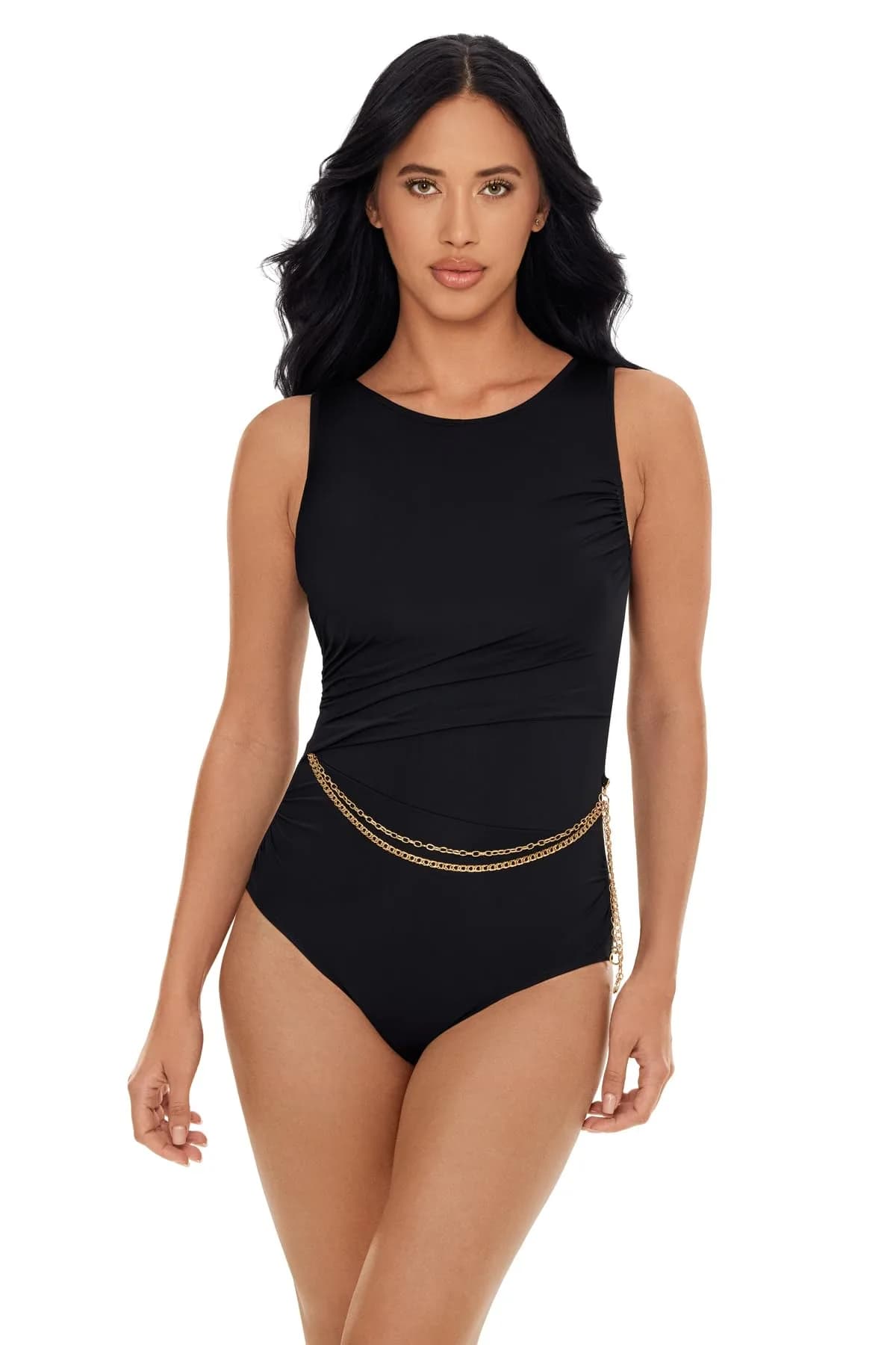 MagicSuit Women's Hyper Link Annette One Piece Swimsuit, Black, 14 | Slimming & Shaping with Adjustable Portrait Back