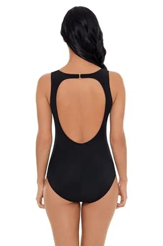 MagicSuit Women's Hyper Link Annette One Piece Swimsuit, Black, 14 | Slimming & Shaping with Adjustable Portrait Back thumbnail 3