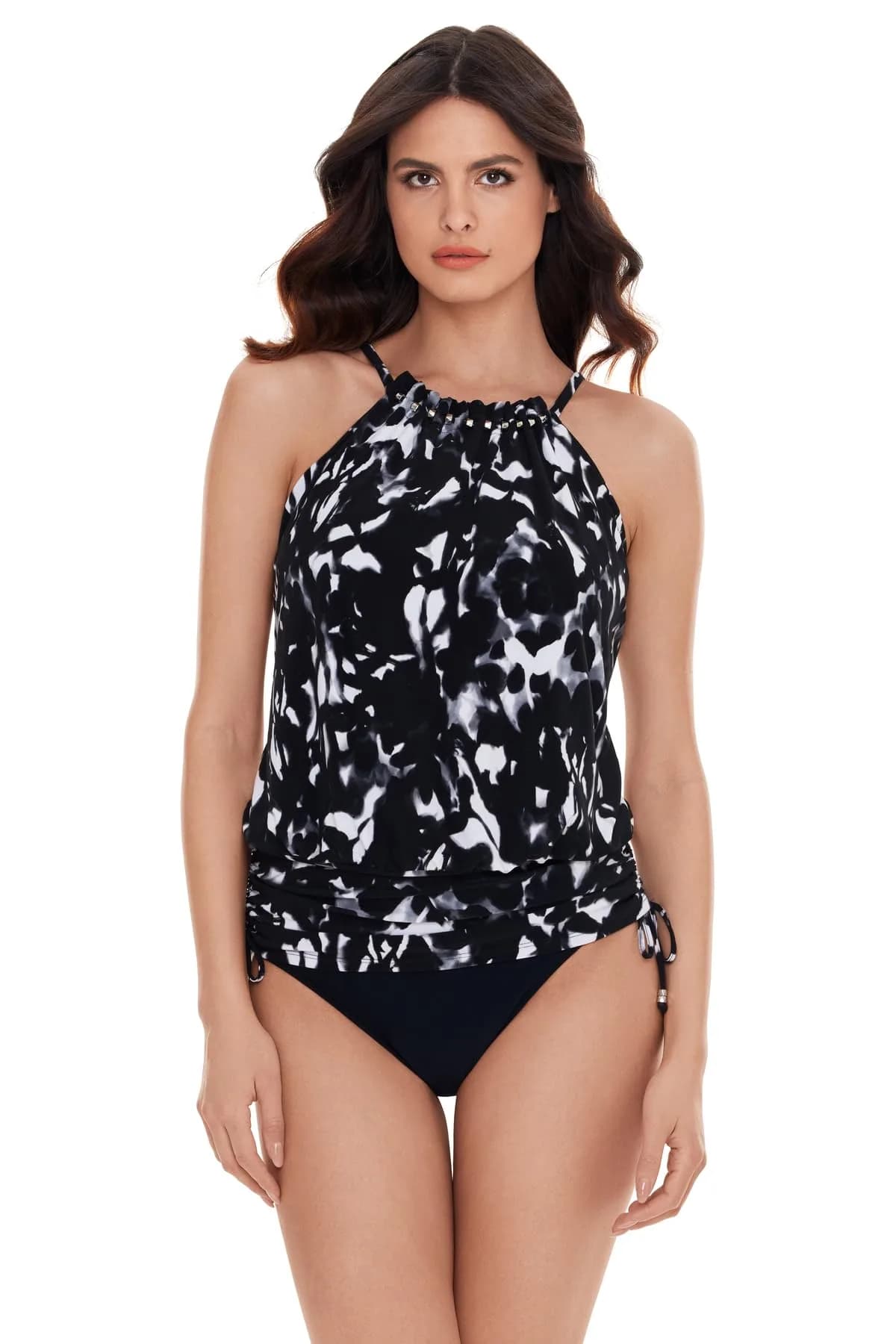 MagicSuit Dream State Babs Tankini Top Separate, Black/Multi, 10 | Supportive, Adjustable & Versatile Swimwear