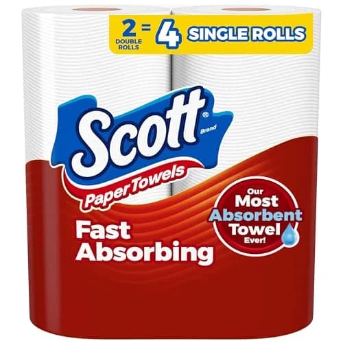 Scott Paper Towels Choose-A-Sheet 2 Double Rolls (200 Sheets) | 1-Ply, Absorbency Ridges thumbnail 1