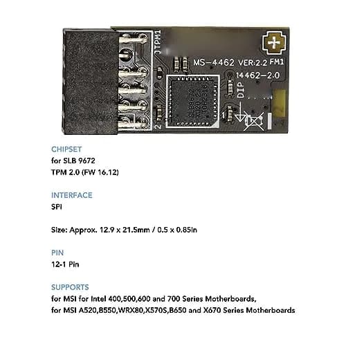 Yunir TPM2.0 Module with SLB 9672 for Motherboards | Encryption Security Support for 10 & 11 thumbnail 4