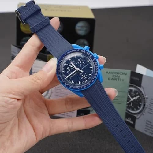 HEYOZURY Navy Blue 20mm Silicone Watch Band for Omega x Swatch MoonSwatch thumbnail 4