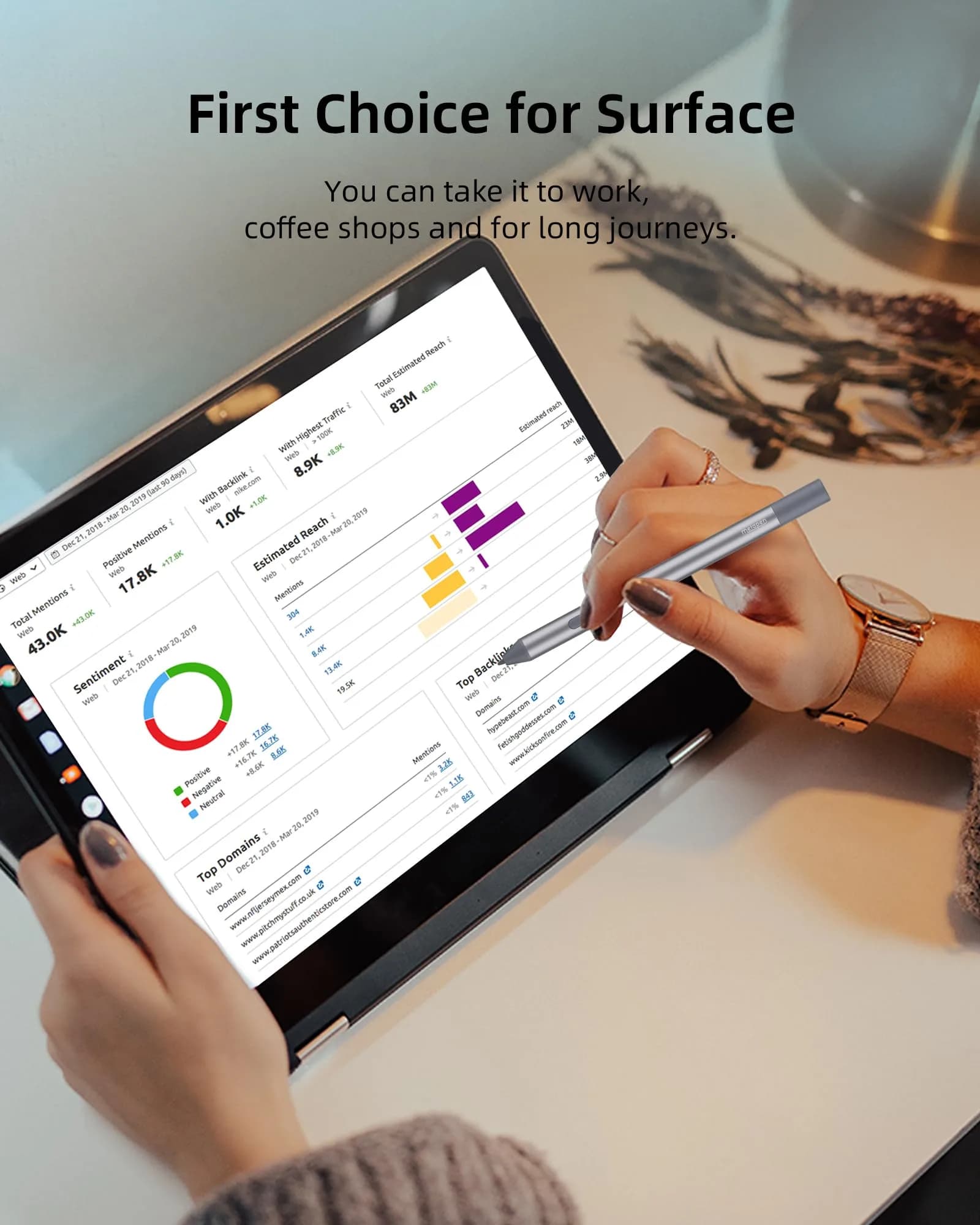 Metapen Stylus Pen M2 Biz for Microsoft Surface with AAAA Battery | 4096 Pressure Levels, Tilt Function, Palm Rejection - view 7