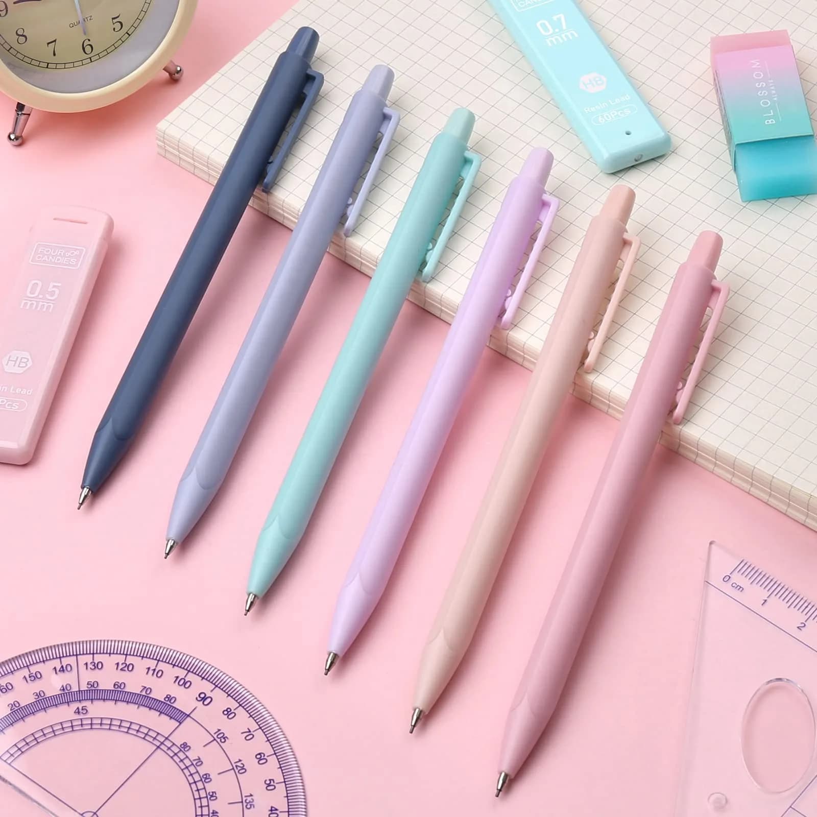 Four Candies Cute Mechanical Pencil Set, 6 Count (Pack of 1) | 0.5mm, 0.7mm, 0.9mm with 360 Leads & Erasers - view 7
