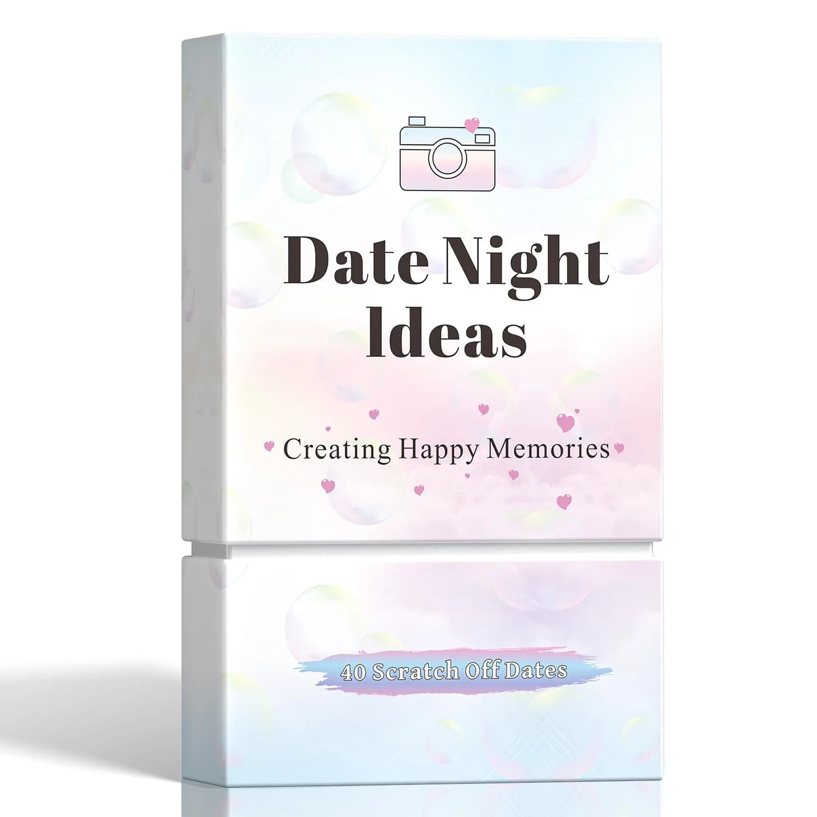 VUNCESSIN 40 Date Night Ideas Scratch-Off Cards for Couples | 40 Date Night Ideas — Colored Bubbles
