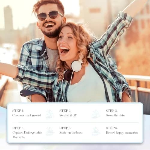 VUNCESSIN 40 Date Night Ideas Scratch-Off Cards for Couples | 40 Date Night Ideas thumbnail 6