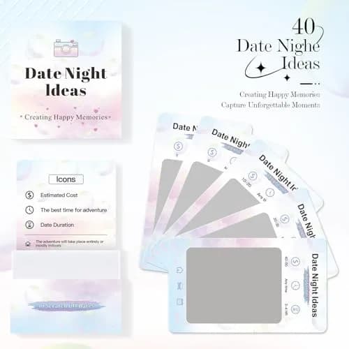 VUNCESSIN 40 Date Night Ideas Scratch-Off Cards for Couples | 40 Date Night Ideas thumbnail 2