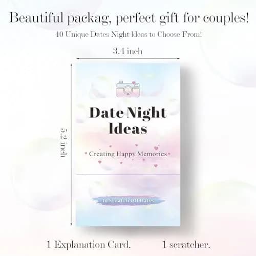 VUNCESSIN 40 Date Night Ideas Scratch-Off Cards for Couples | 40 Date Night Ideas thumbnail 3