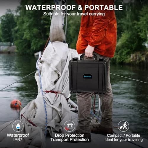 Lekufee Waterproof Hard Carrying Case for DJI Mini 4 Pro Drone & Accessories | Custom EVA Foam, 1.9kg thumbnail 7