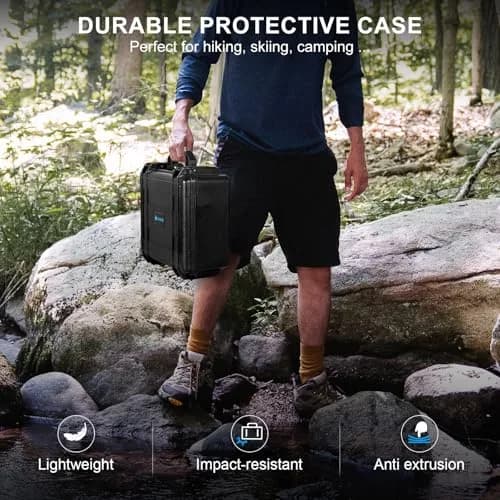 Lekufee Waterproof Hard Carrying Case for DJI Mini 4 Pro Drone & Accessories | Custom EVA Foam, 1.9kg thumbnail 8