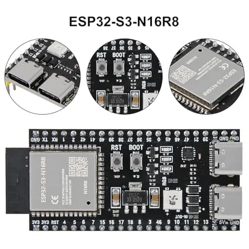 DORHEA ESP32-S3 Development Board Type-C WiFi+Bluetooth | Single Board Computer for IoT (70-120 chars) thumbnail 3