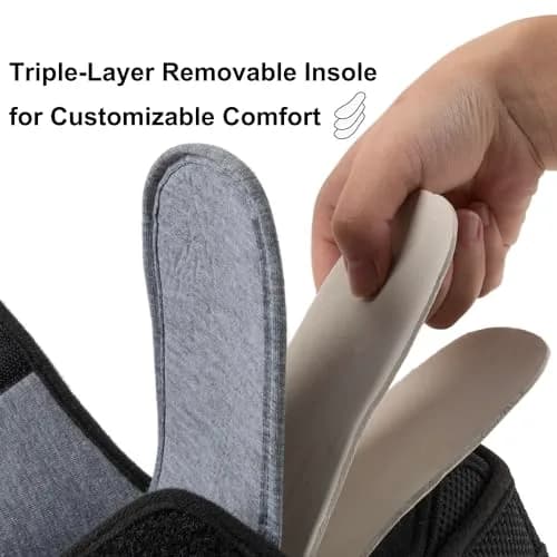 Ravelier Men's Diabetic Wide Waffle Knit Adjustable Slipper, 10W, Black | Comfortable, Breathable & Easy Wear for Sensitive Feet thumbnail 4