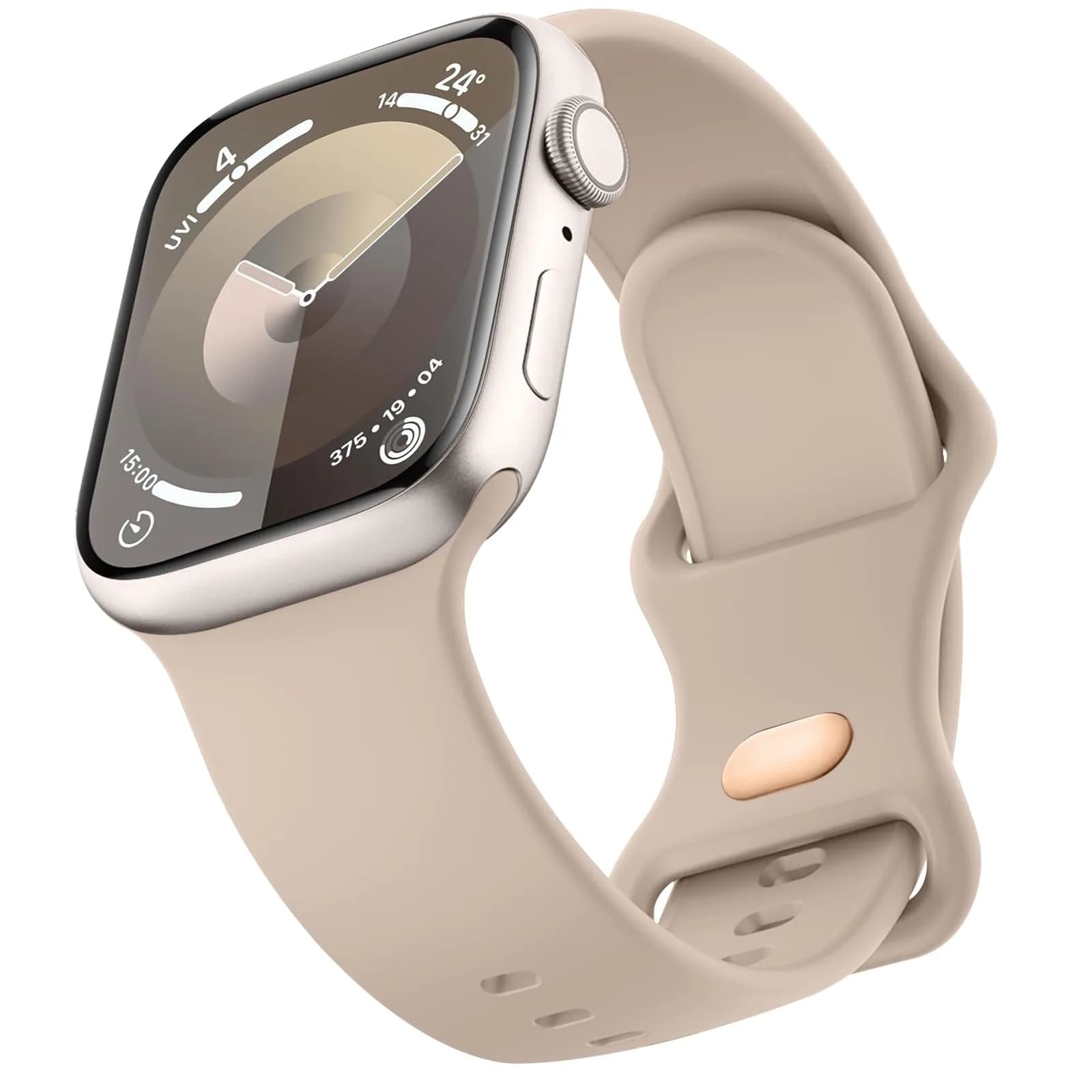 Mugust Sport Silicone Watch Band 38mm/40mm/41mm | Waterproof, Skin-Friendly, Durable — Beige