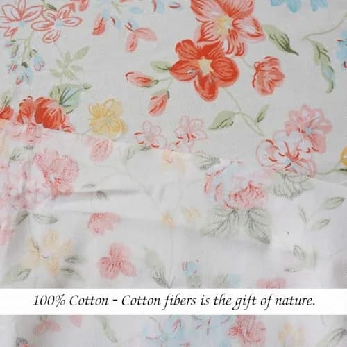 LANEHUA 100% Cotton Fabric 78x63 in | Floral Spring Orange Flowers, Breathable & Durable (70-120 chars) thumbnail 6