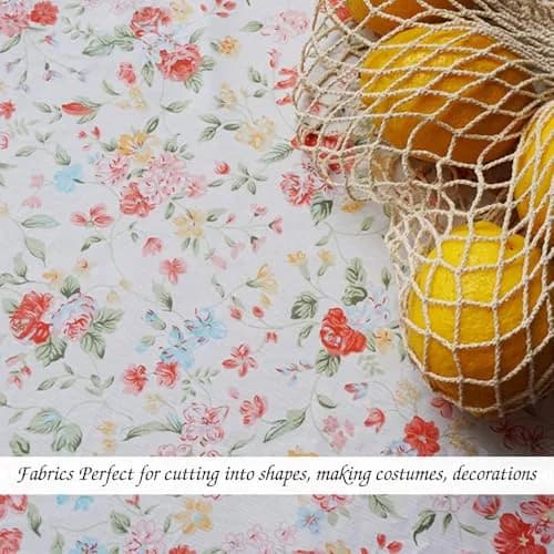 LANEHUA 100% Cotton Fabric 78x63 in | Floral Spring Orange Flowers, Breathable & Durable (70-120 chars) thumbnail 8
