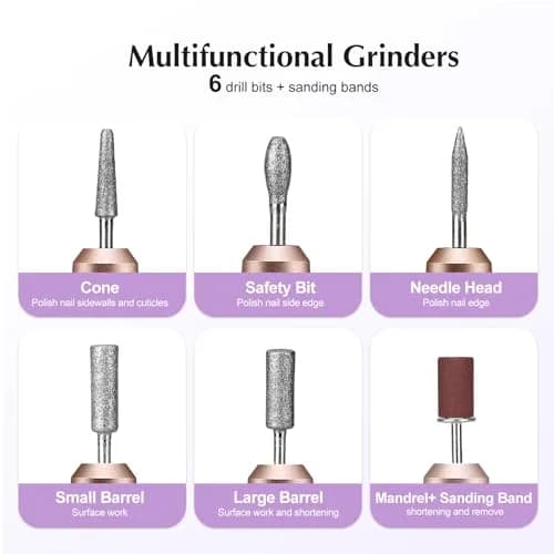 COSLUS C40 Electric Nail Drill | Precise Dial Speed Control, 20000 RPM, Dark Purple thumbnail 9
