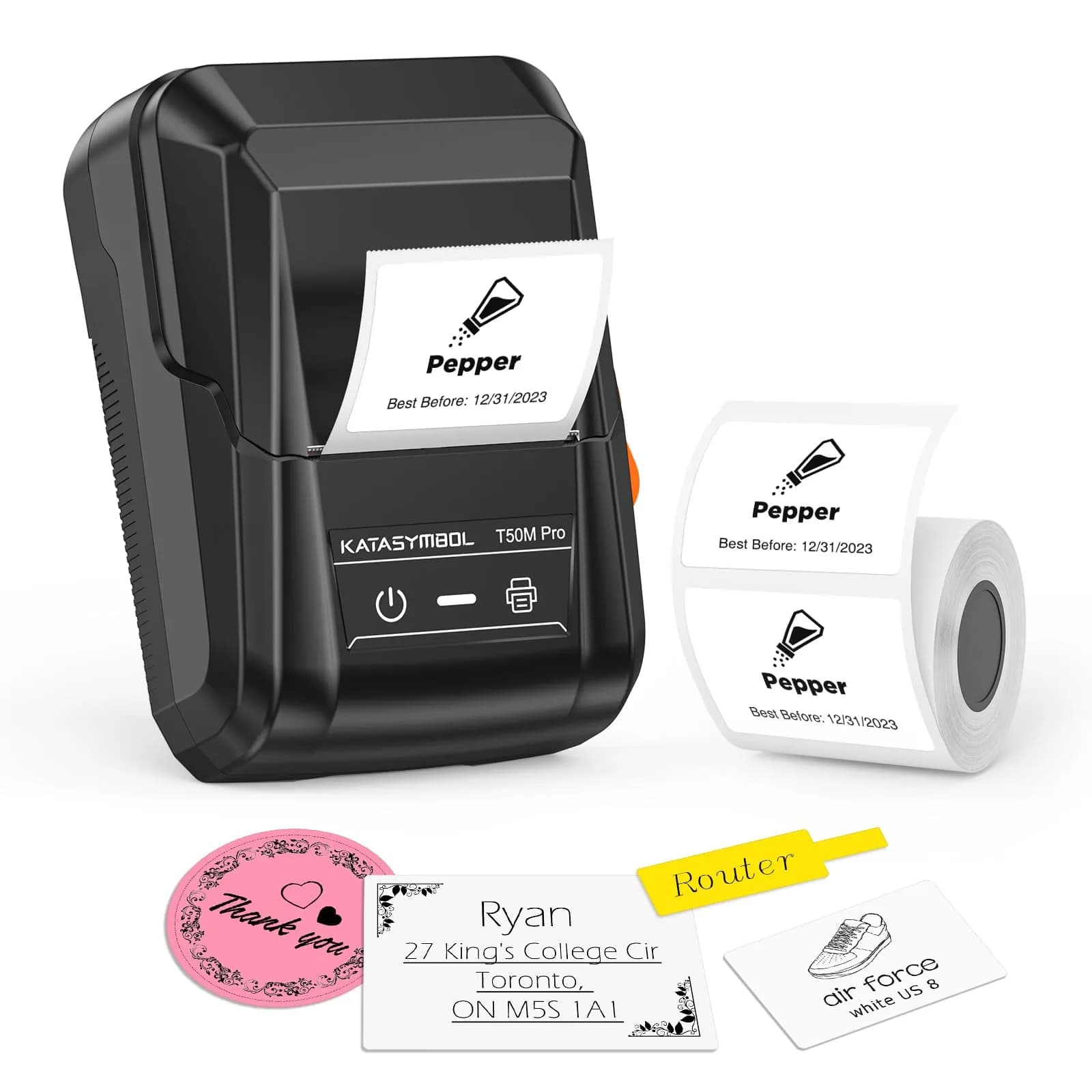 SUPVAN T50M Pro Bluetooth Label Maker Machine with 1 Tape - Portable, USB-C, High Resolution Printer for India - main product image