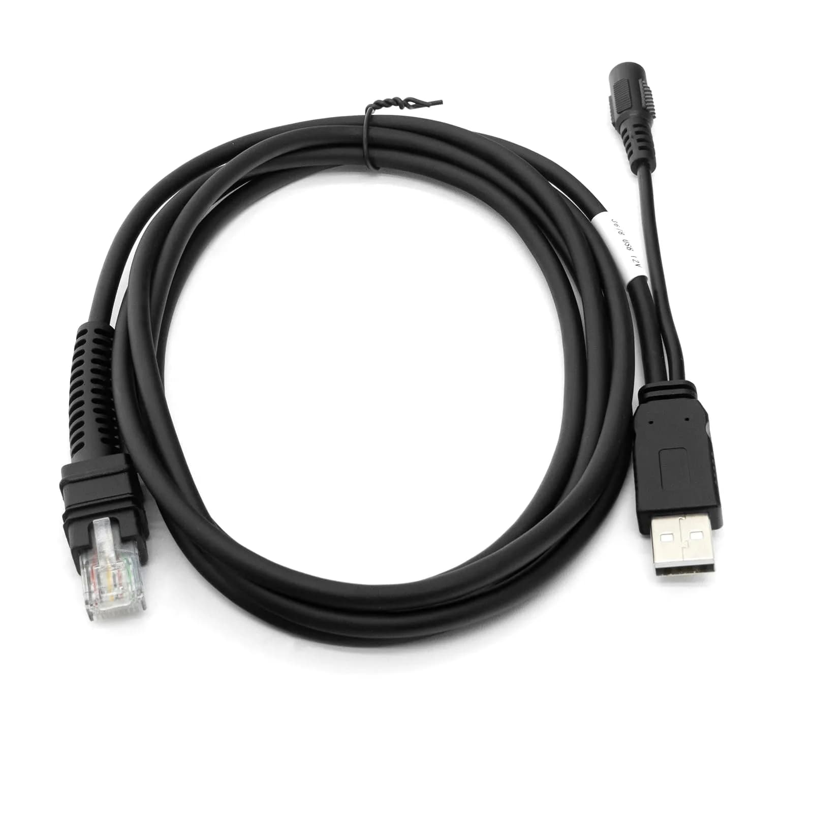 CARPSDZY CBA-U42-S07PAR USB Cable for Zebra DS3600, LI3608, LI3678, DS8108, 2.8m, 12V Power Supply — Black