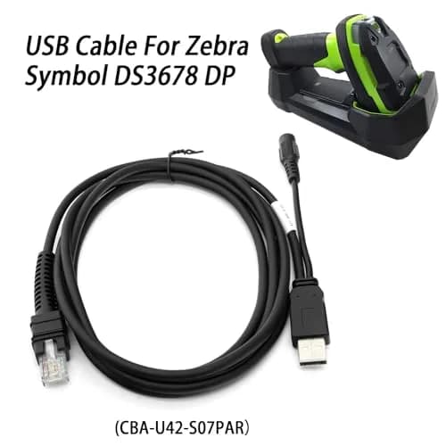 CARPSDZY CBA-U42-S07PAR USB Cable for Zebra DS3600, LI3608, LI3678, DS8108, 2.8m, 12V Power Supply thumbnail 3