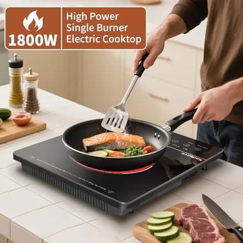 Karienvir Single Burner Electric Cooktop 1800W (25cm x 30cm x 59cm) | Touch Control, 9 Power Levels, 220V Compatible thumbnail 4