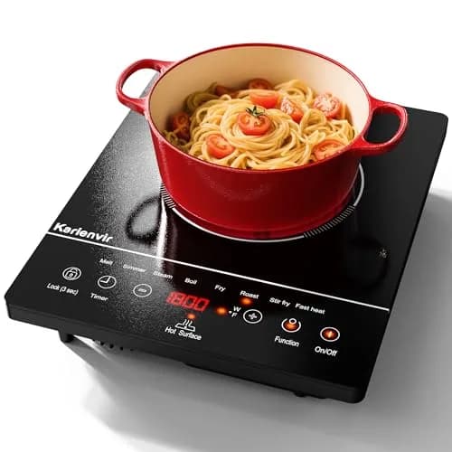 Karienvir Single Burner Electric Cooktop 1800W (25cm x 30cm x 59cm) | Touch Control, 9 Power Levels, 220V Compatible thumbnail 1