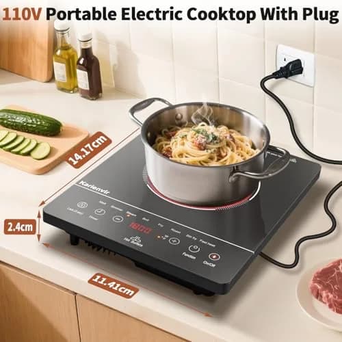 Karienvir Single Burner Electric Cooktop 1800W (25cm x 30cm x 59cm) | Touch Control, 9 Power Levels, 220V Compatible thumbnail 3