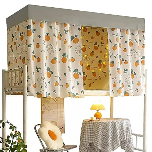 TINAYAU Black Bed Curtain 2.0m x 1.15/1.35m | Breathable, Lightproof Privacy — 2.0m W x 1.35m L
