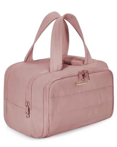 BAGSMART Puffy Cosmetic Makeup Bag Organizer for Women, 29.97cm x 18.54cm x 22.02cm (11.8''L x 7.3''Wx 8.73'H) | Wide-Open Travel Toiletry Bag with Handle thumbnail 1