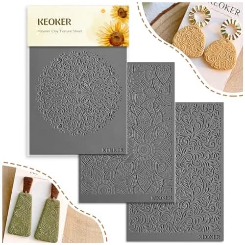 Keoker Boho Texture Sheets Set | Polymer Clay Texture Mat for Jewelry & Crafts (1-3) thumbnail 1