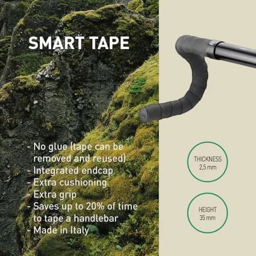 Selle Italia SMART Tape Black Bar Tape 25 x 1800 mm | 2.5mm Thick, High Grip, Reusable thumbnail 5
