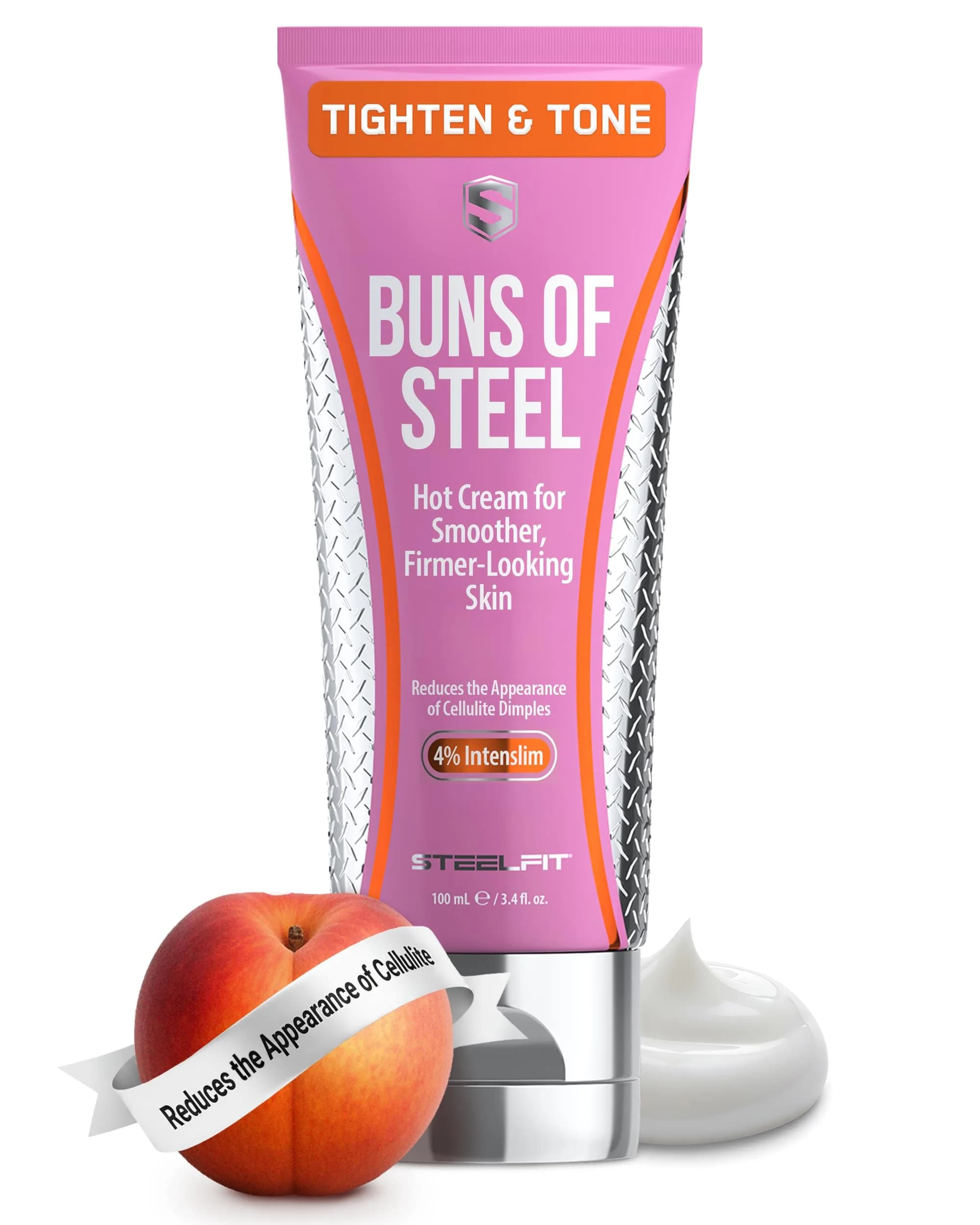 SteelFit Buns of Steel Maximum Toning Cream 8 Fl Oz | Supports Cellulite & Stretch Marks — 3.4 Fl Oz