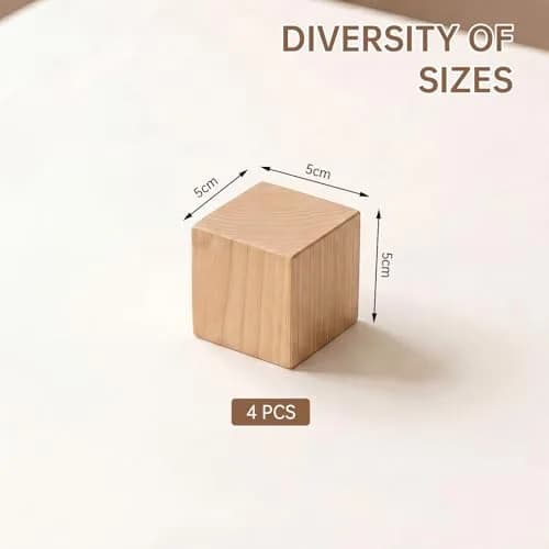 PONGJA Basswood Carving Blocks 4 Pack 2 x 2 x 2 Inch | Natural Wood for Whittling & DIY Crafts thumbnail 2