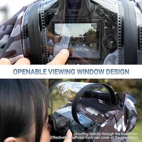 JJC Camera Rain Cover for Camera with Lens Below 9.1” | Waterproof Nylon Protection for Mirrorless Cameras thumbnail 4