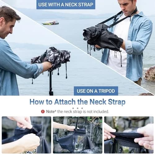 JJC Camera Rain Cover for Camera with Lens Below 9.1” | Waterproof Nylon Protection for Mirrorless Cameras thumbnail 6