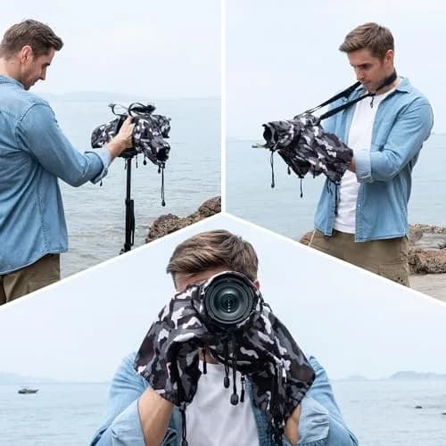 JJC Camera Rain Cover for Camera with Lens Below 9.1” | Waterproof Nylon Protection for Mirrorless Cameras thumbnail 7