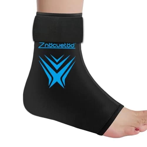 ZNÖCUETÖD Ankle Ice Pack Wrap with Hot Cold Therapy Sock for Swelling & Plantar Fasciitis Pain Relief, Black, One Size thumbnail 1