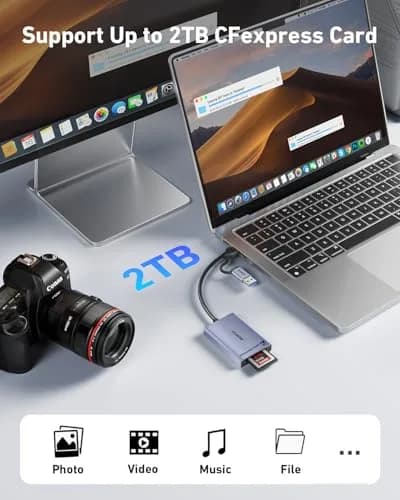 BENFEI CFexpress Type B Card Reader with USB 3.2 Gen 2 10Gbps | Portable Grey Adapter thumbnail 4