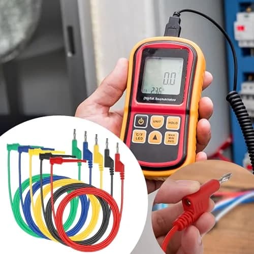 Sumnacon 5Pcs Stackable Banana Plug to Test Hook Wire Cable Kit, 6.6Ft/2M | 500V/5A Testing Leads with Insulation thumbnail 3