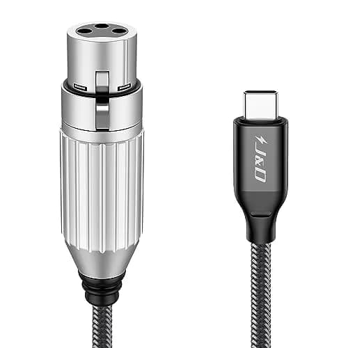 J&D USB C to XLR Microphone Audio Cable, Braided 9.8 Feet | High Fidelity Studio-Grade Sound thumbnail 1