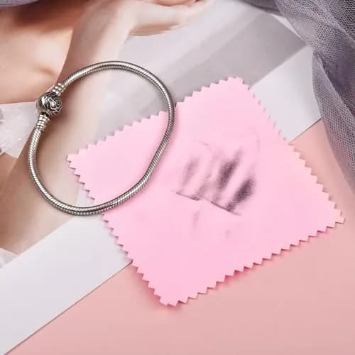 SEVENWELL 100pcs Pink Jewelry Cleaning Cloths 8cm x 8cm | Individually Wrapped Silver Polishing Towels thumbnail 5